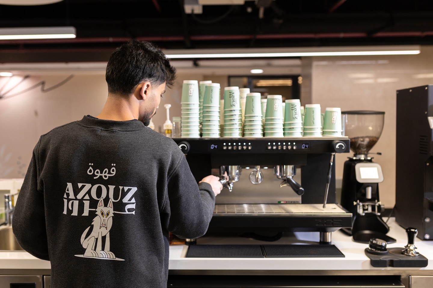 Azouz Coffee barista at City Mall